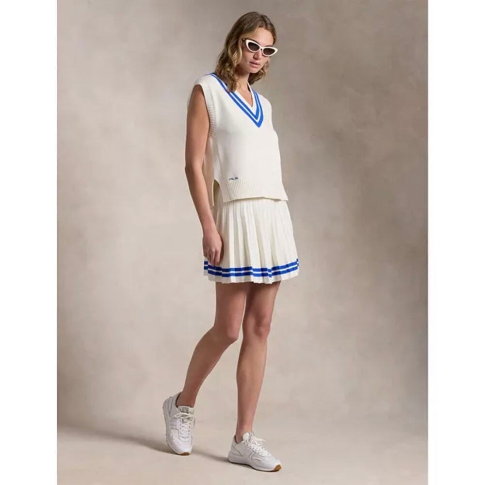 RLX Ralph Lauren White Tennis Skort with Blue Trim